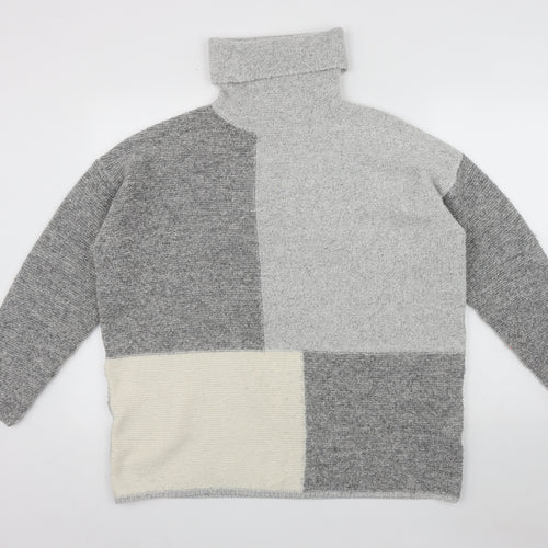 Primark Womens Multicoloured Roll Neck  Polyester Pullover Jumper Size 14   - Colour Block