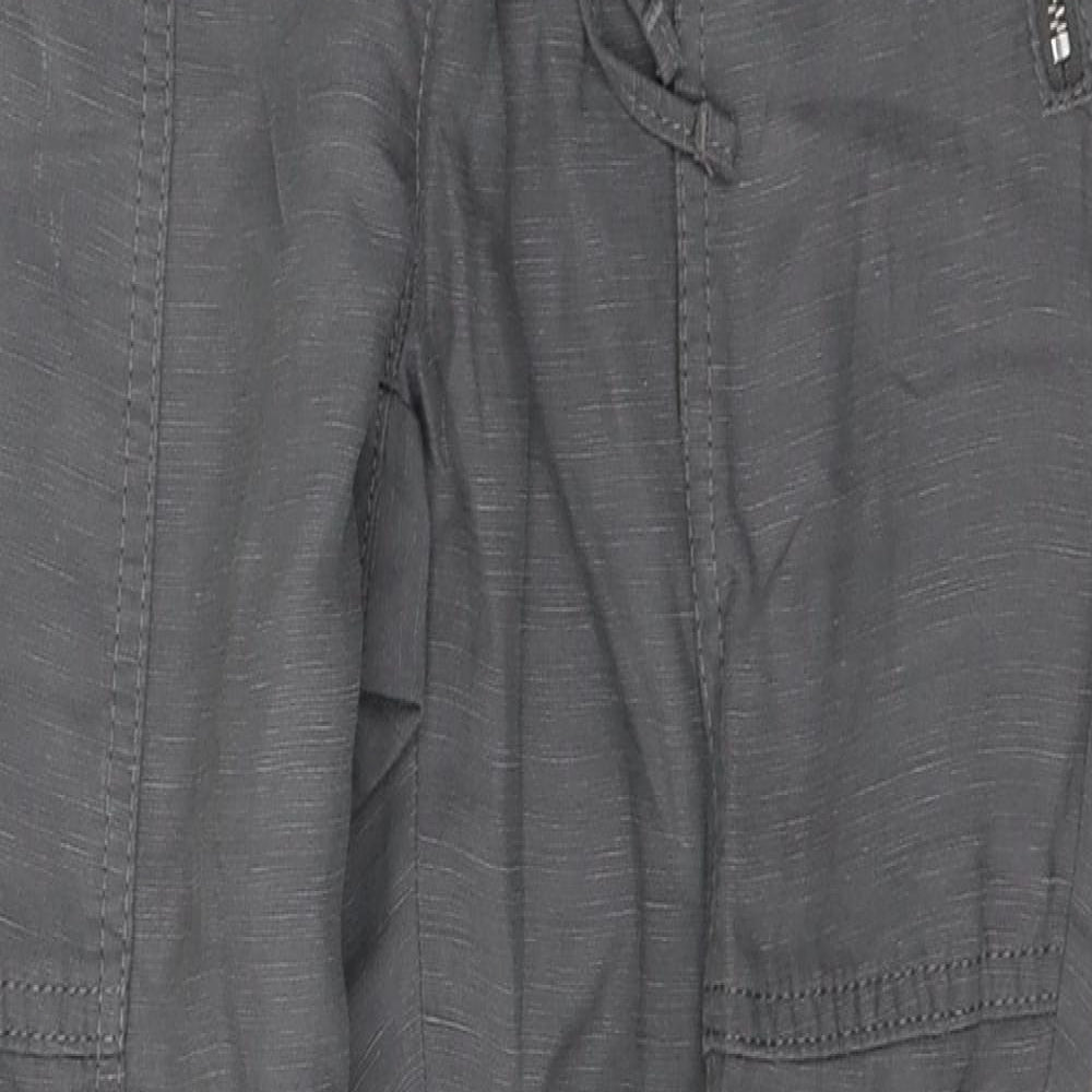 NEXT Womens Grey  Lyocell Trousers  Size 6 L28 in Regular Tie