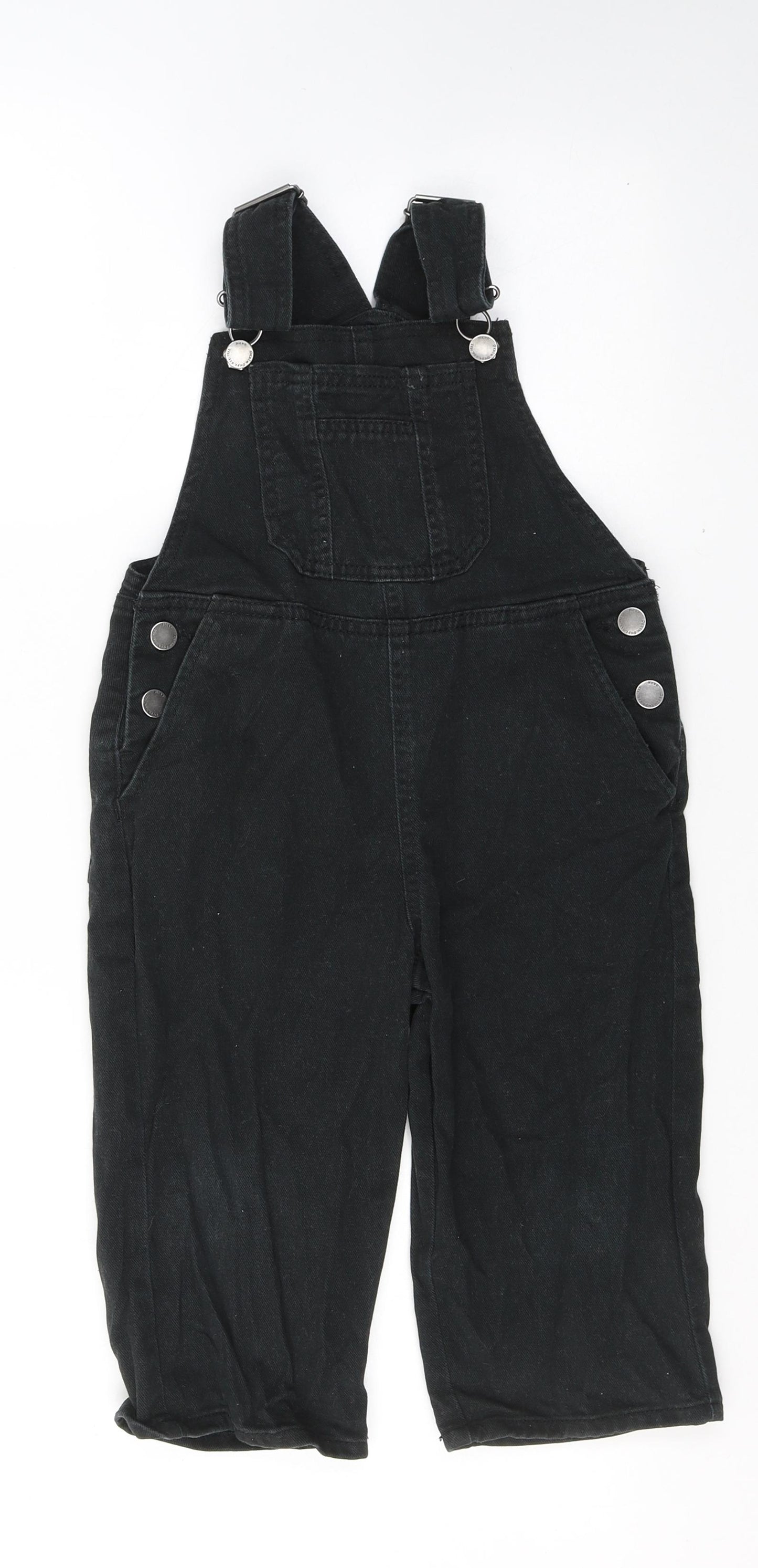 NEXT Girls Black  Cotton Dungaree One-Piece Size 3 Years  Button - Unisex