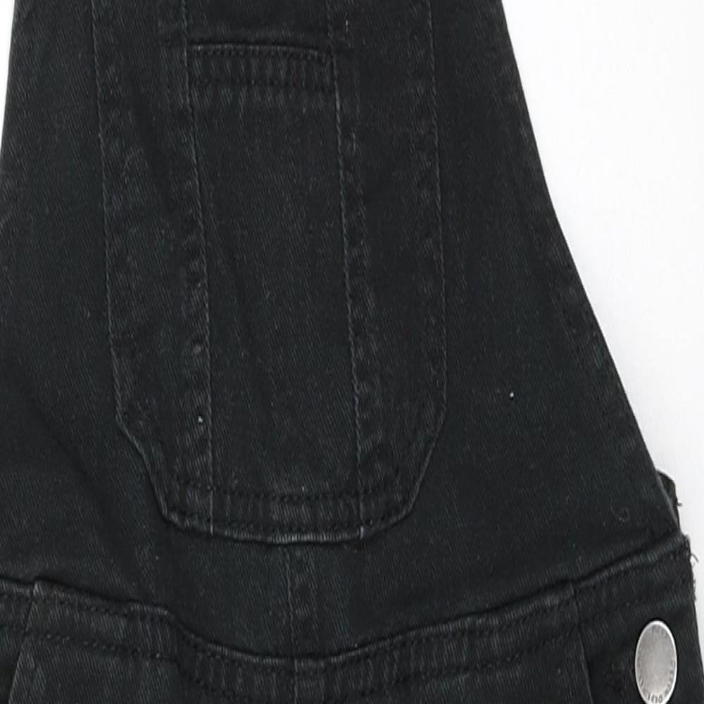 NEXT Girls Black  Cotton Dungaree One-Piece Size 3 Years  Button - Unisex