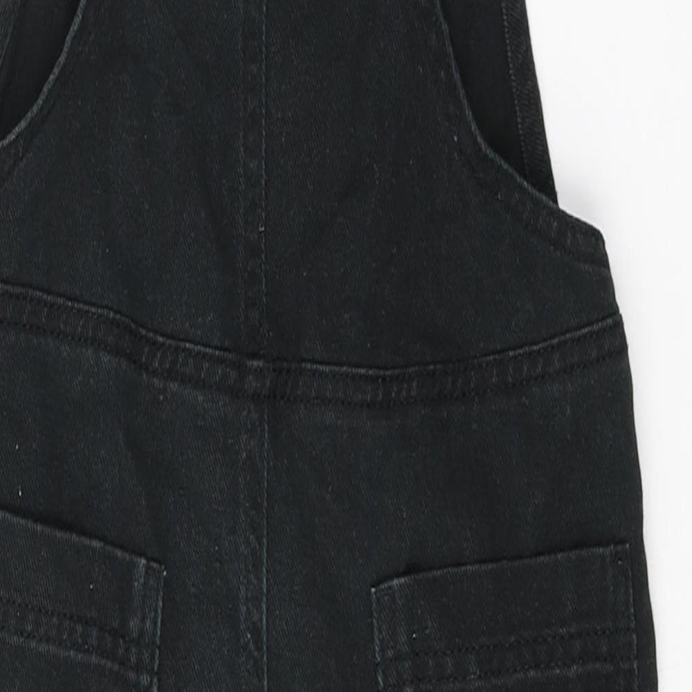 NEXT Girls Black  Cotton Dungaree One-Piece Size 3 Years  Button - Unisex