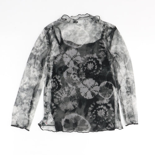 NEXT Girls Black  Polyester Basic Blouse Size 4 Years Round Neck Pullover