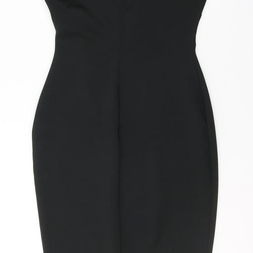 AX Paris Womens Black  Polyester Pencil Dress  Size 8  Sweetheart Zip
