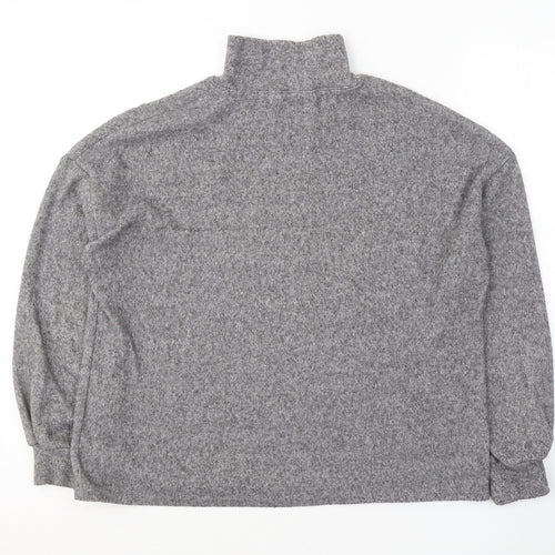 F&F Womens Grey High Neck  Acrylic Pullover Jumper Size 8