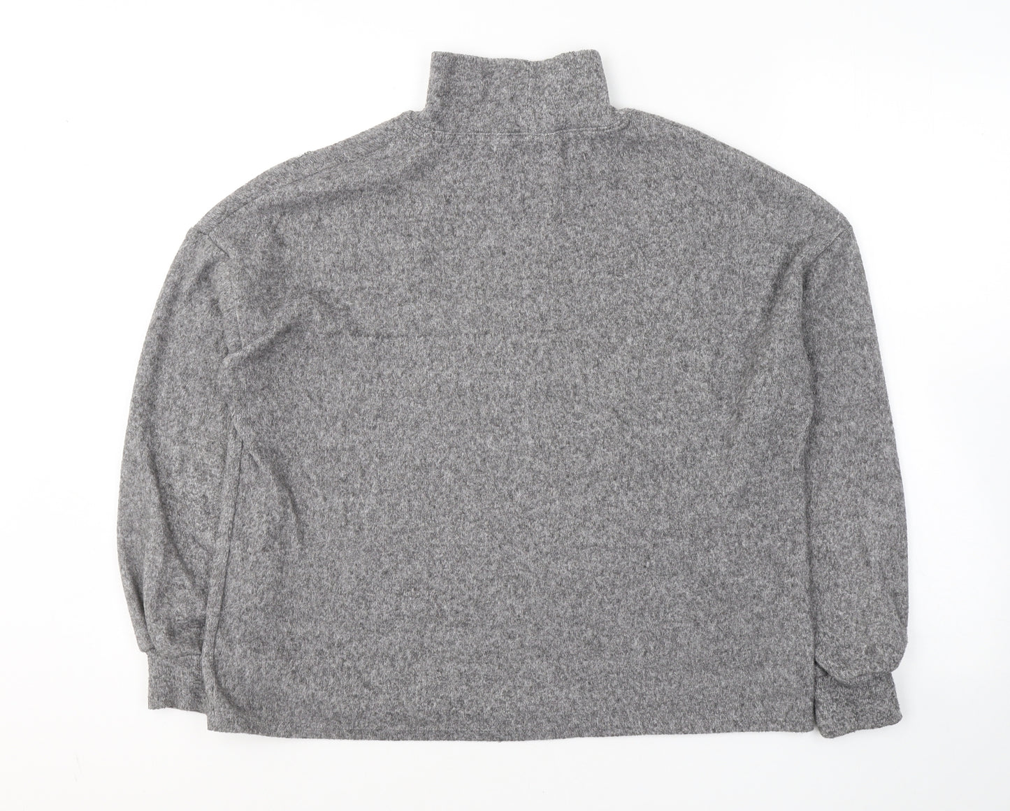 F&F Womens Grey High Neck  Acrylic Pullover Jumper Size 8