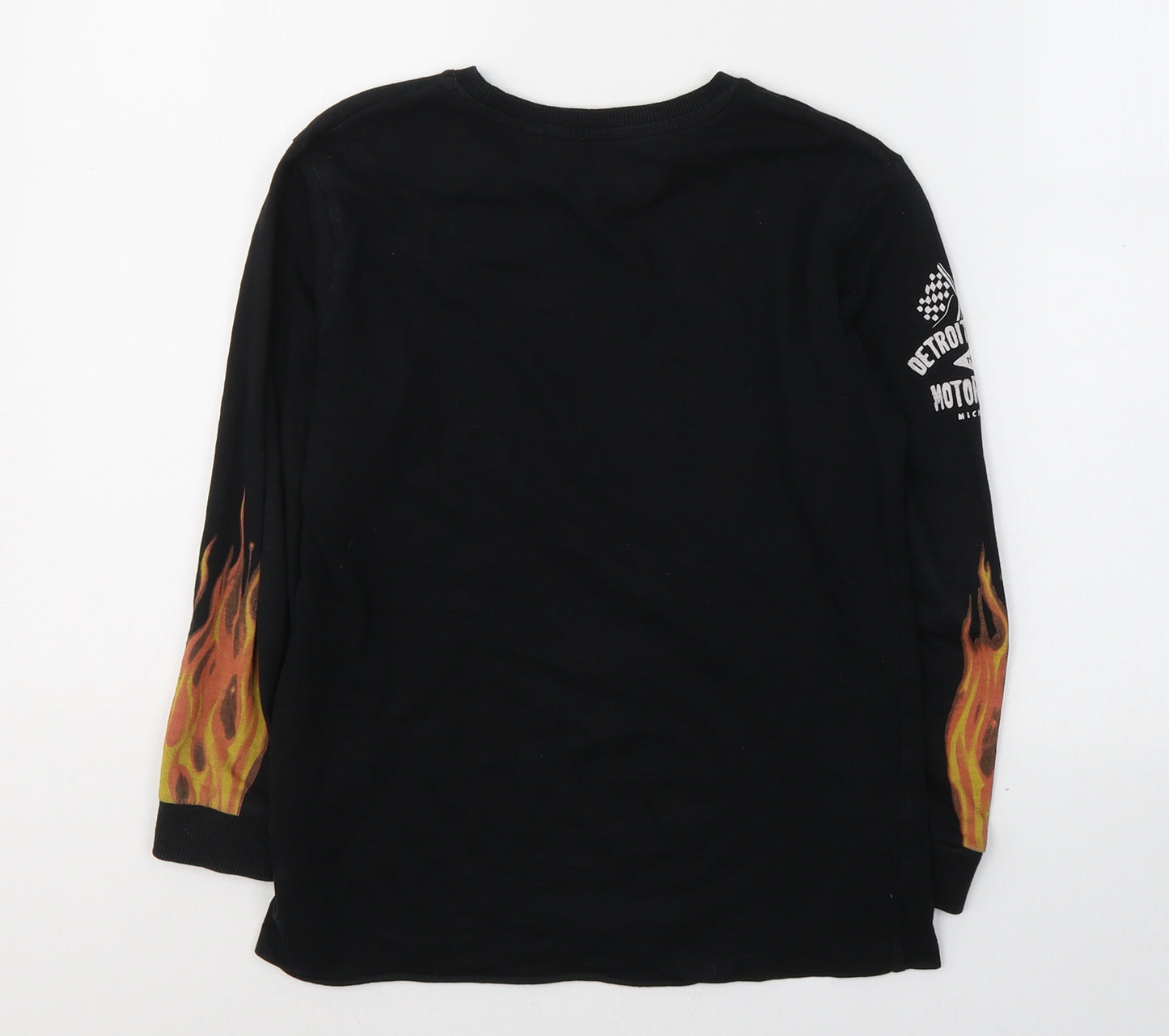 NEXT Boys Black  Cotton Pullover Casual Size 7 Years Round Neck Pullover - Hotrod racing car