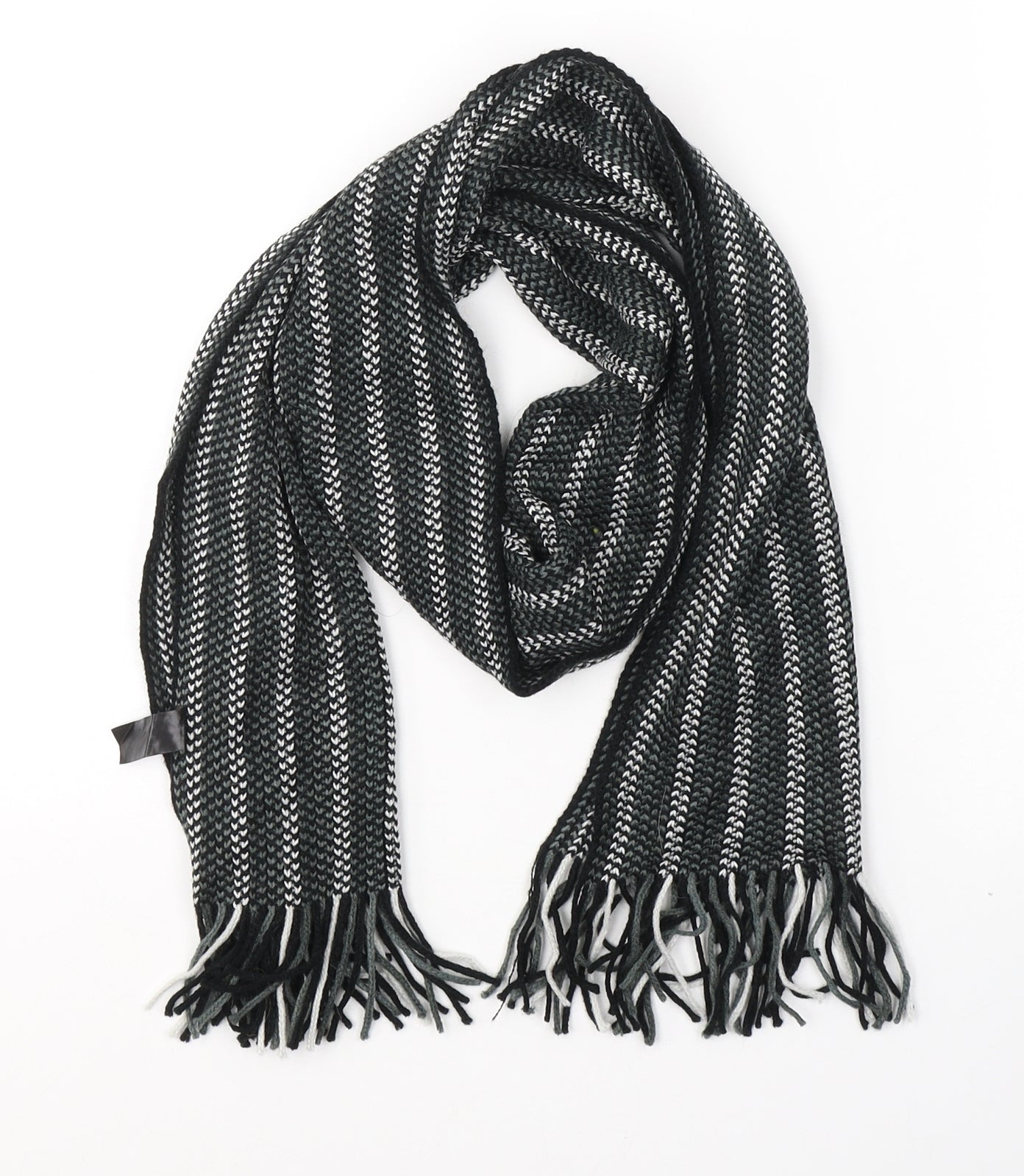 Avenue Unisex Grey Striped Acrylic  Scarf    - one size scarf
