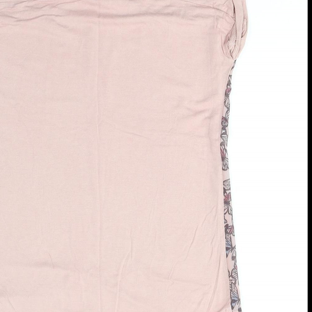 Apricot Womens Pink  Viscose Basic T-Shirt Size 8 Round Neck - Butterflies