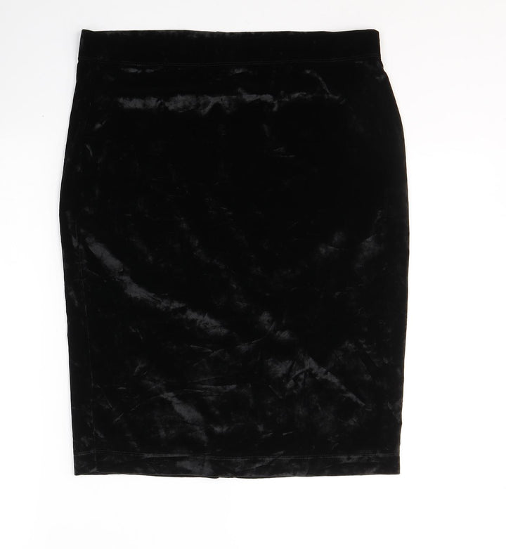 Urban renewal Womens Black Polyacrylate Fibre A-Line Skirt Size 32 in