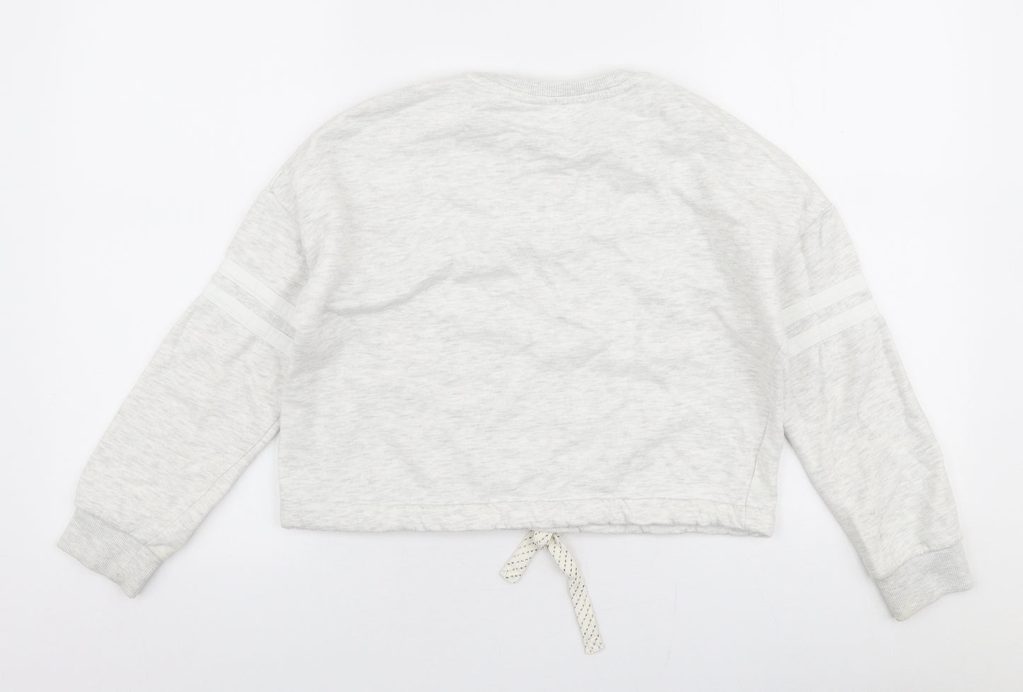 Marks and Spencer Girls Grey  Cotton Pullover Sweatshirt Size 10-11 Years  Pullover