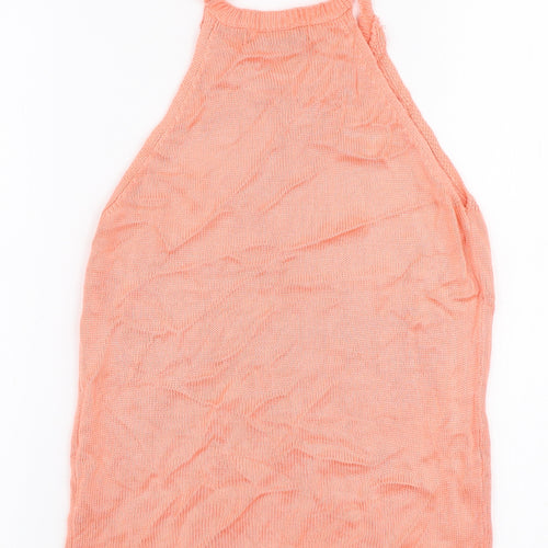 Primark Womens Pink High Neck  Viscose Vest Jumper Size 8