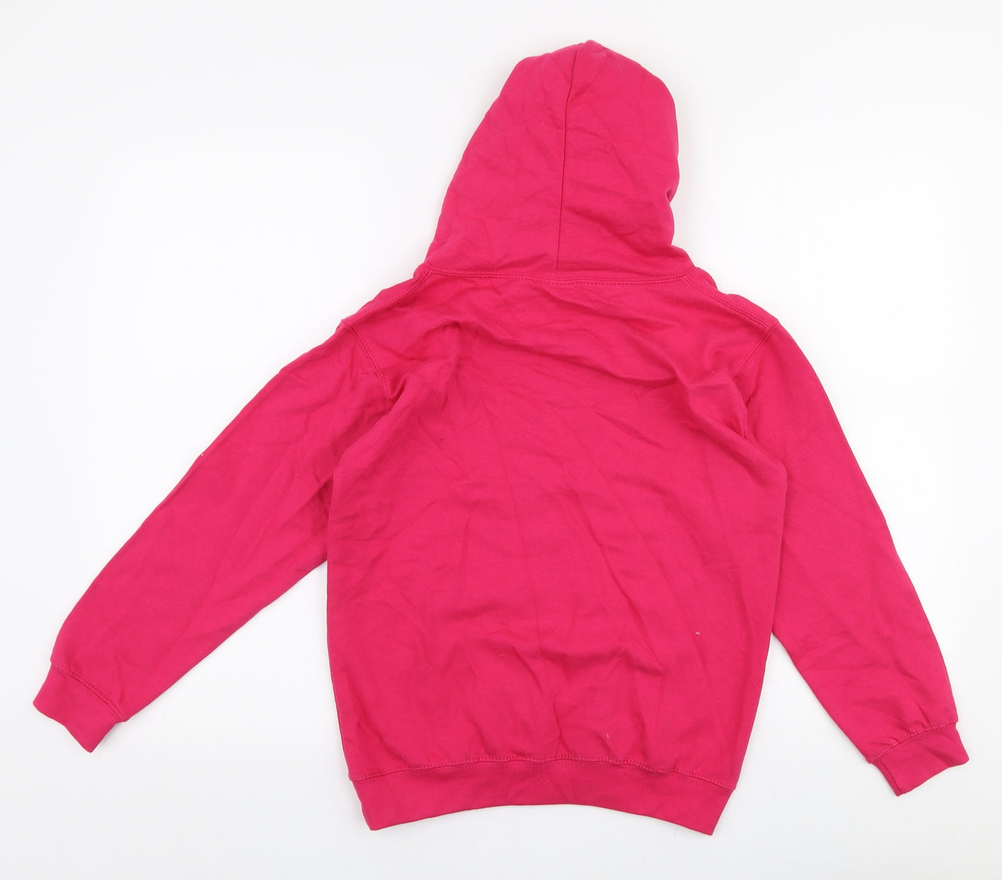 Just Hoods Girls Pink  Cotton Pullover Hoodie Size 9-10 Years  Pullover