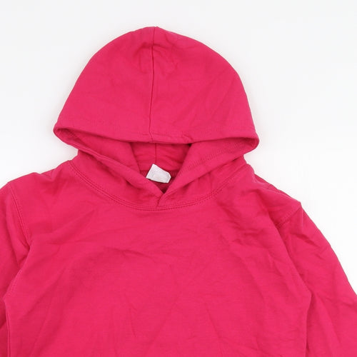 Just Hoods Girls Pink  Cotton Pullover Hoodie Size 9-10 Years  Pullover