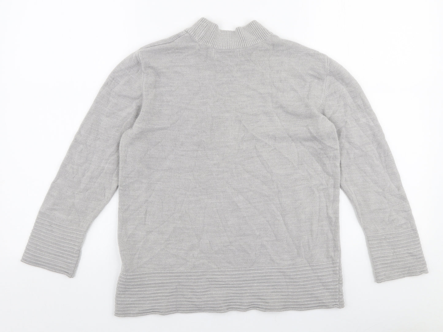 Marks and Spencer Womens Grey High Neck  Acrylic Pullover Jumper Size 12