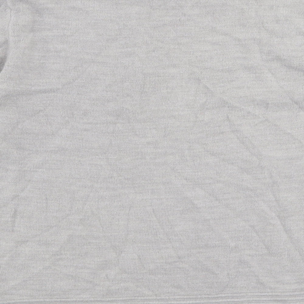 Marks and Spencer Womens Grey High Neck  Acrylic Pullover Jumper Size 12
