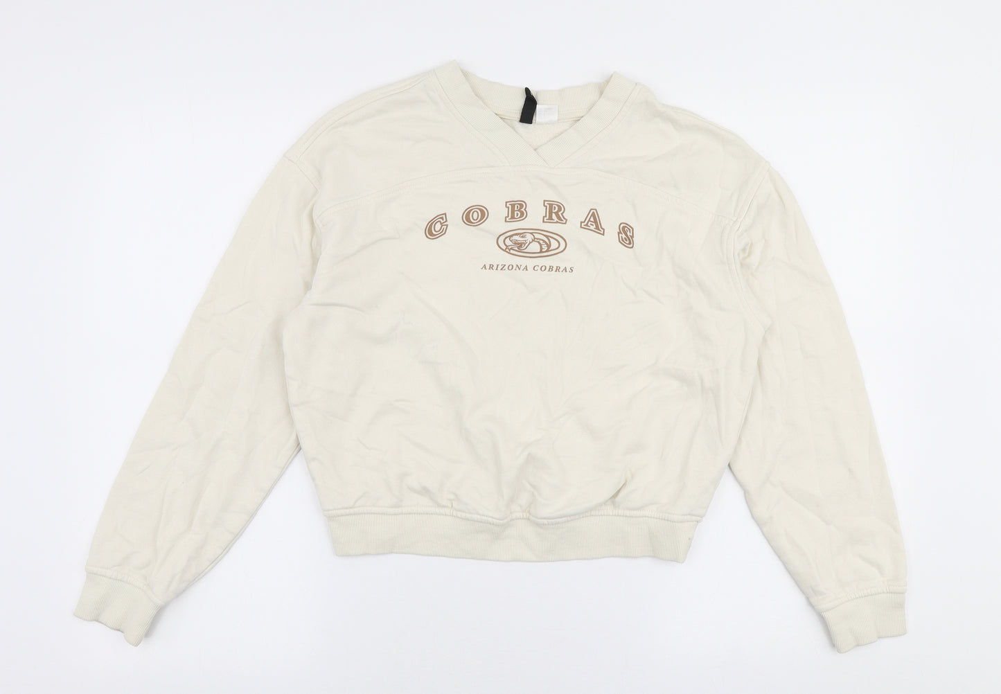 H&M Womens Ivory  Cotton Pullover Sweatshirt Size S  Pullover - Arizona cobras