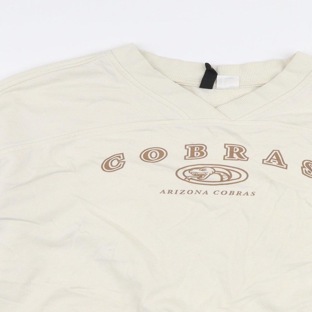 H&M Womens Ivory  Cotton Pullover Sweatshirt Size S  Pullover - Arizona cobras