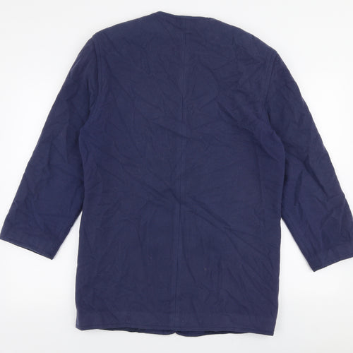 Preworn Womens Blue   Overcoat Coat Size 10  Button