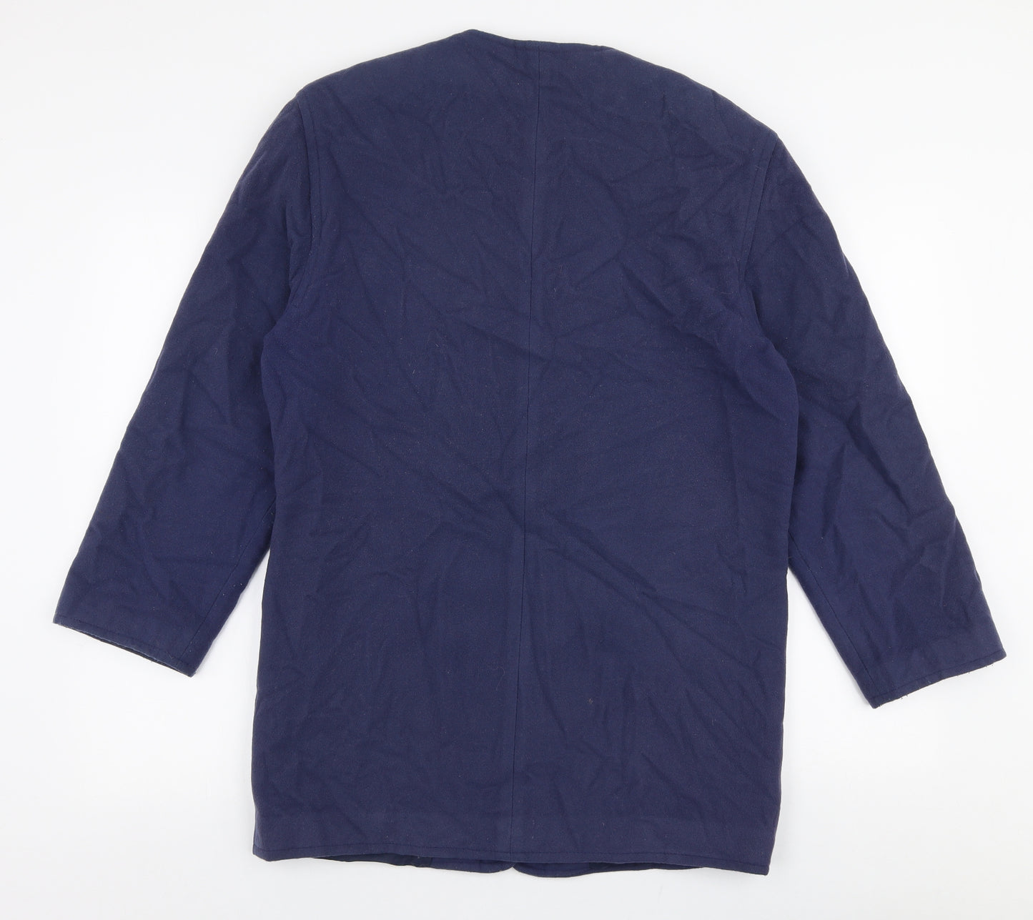 Preworn Womens Blue   Overcoat Coat Size 10  Button
