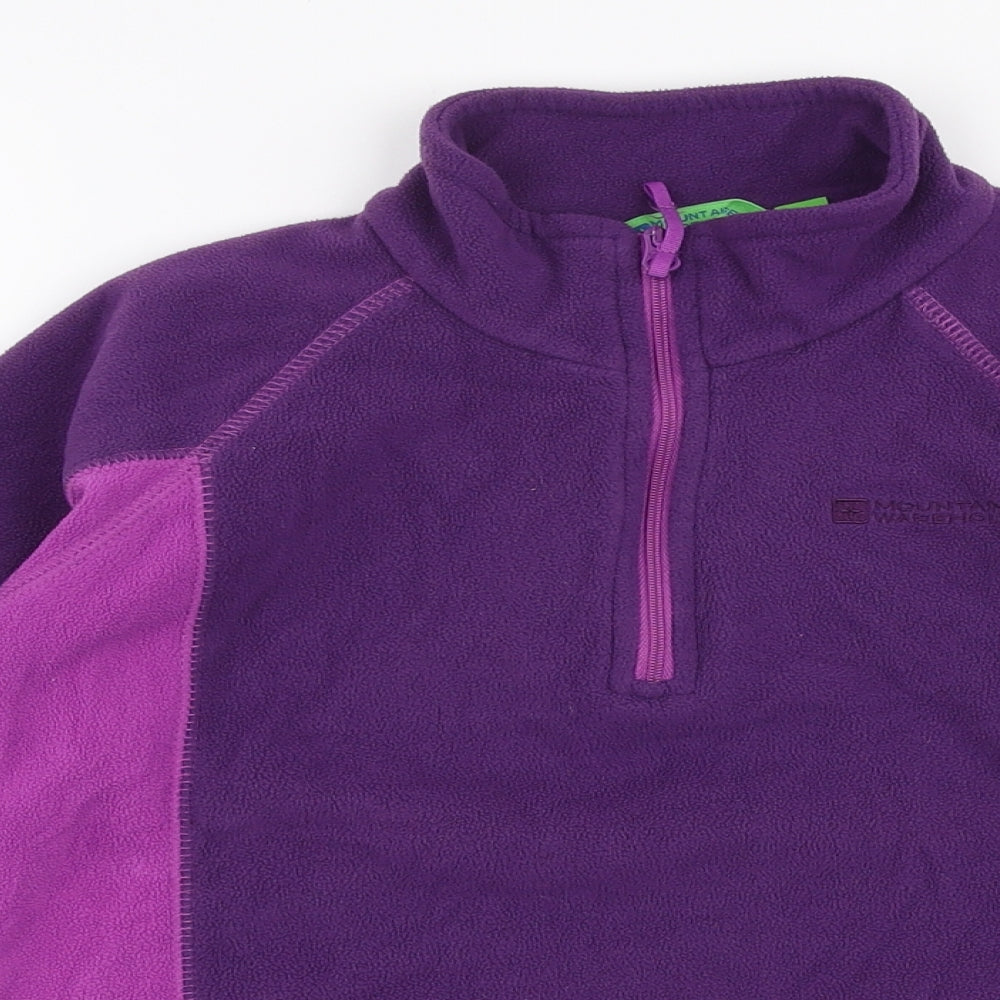 Mountain Warehouse Girls Purple  Polyester Pullover Sweatshirt Size 9-10 Years  Zip