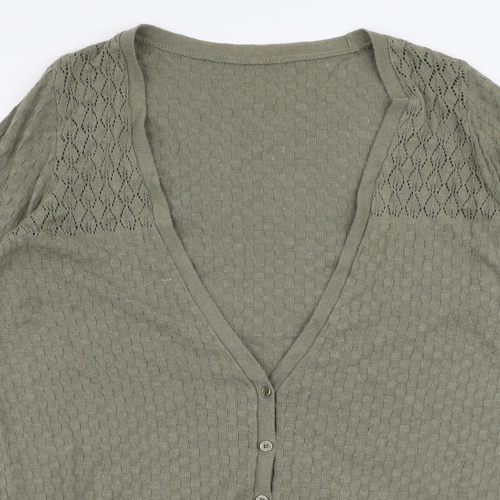 George Womens Green V-Neck  Cotton Cardigan Jumper Size 20