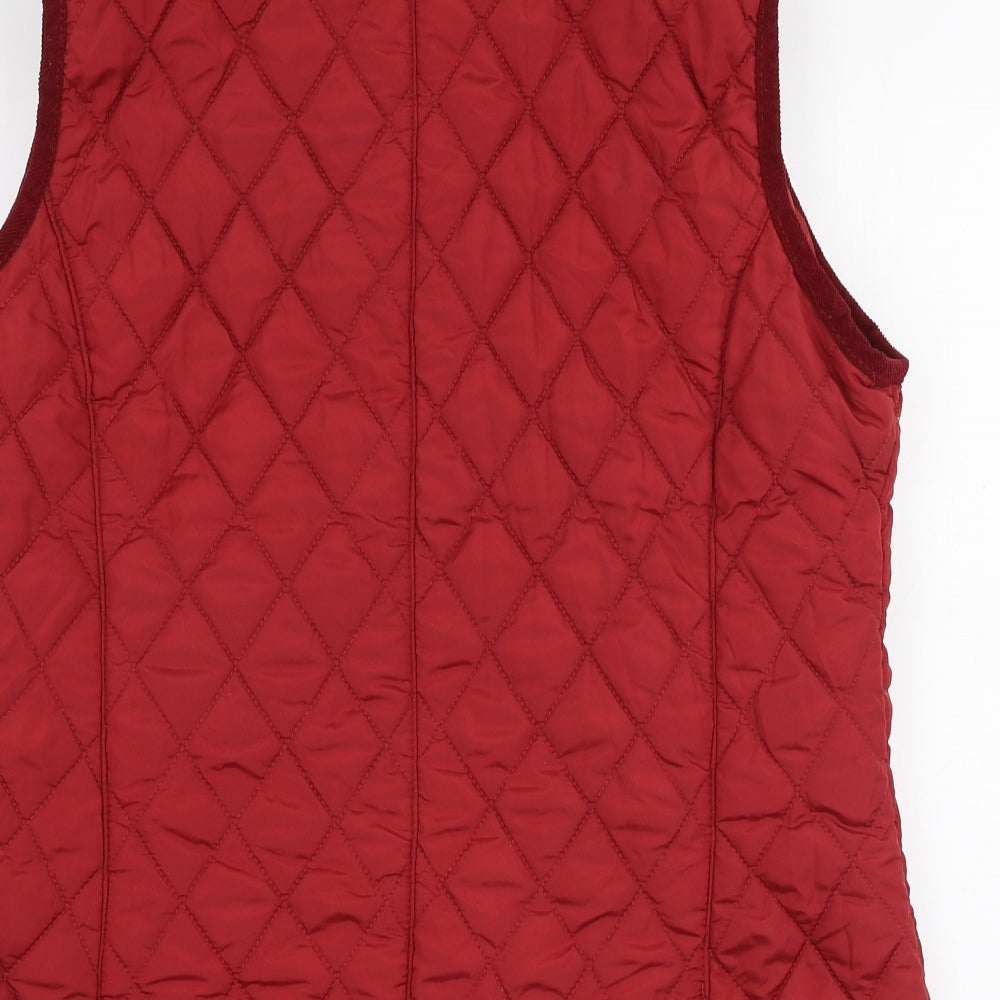 County Estate Womens Red   Gilet Coat Size 16  Snap