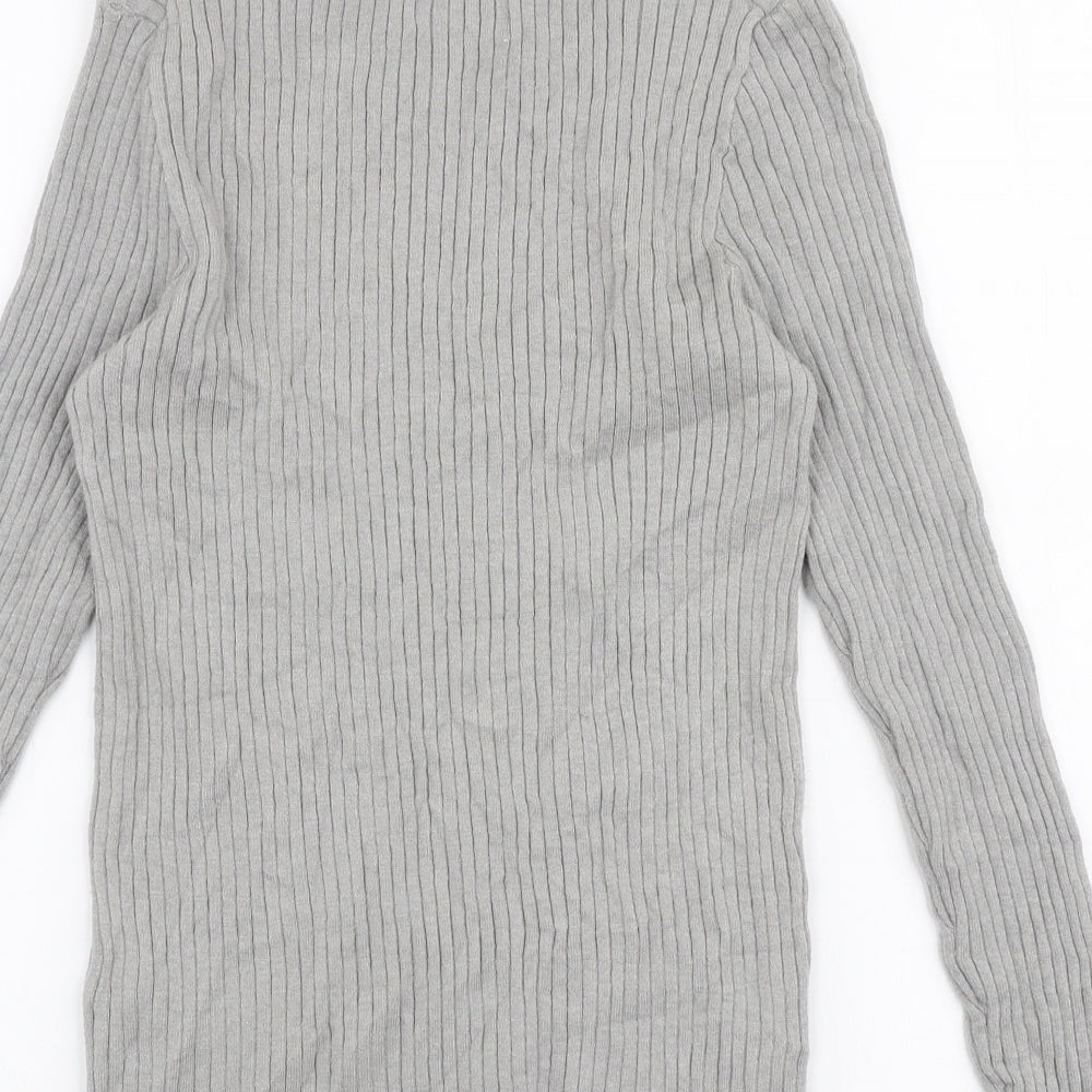 Primark Womens Grey Roll Neck  Viscose Pullover Jumper Size M