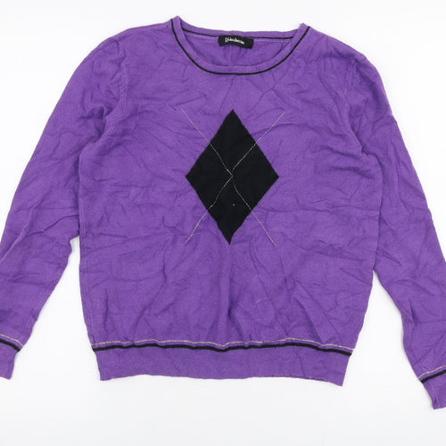 Kaleidoscope Womens Purple Round Neck  Viscose Pullover Jumper Size 12