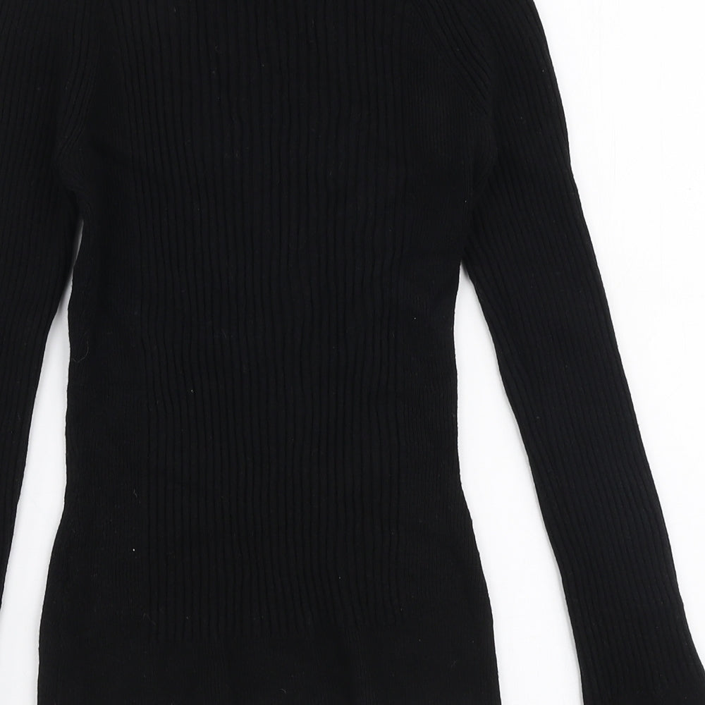Primark Womens Black V-Neck  Viscose Pullover Jumper Size S