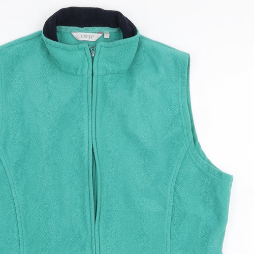 Edinburgh Woolen Mill Womens Green   Gilet Jacket Size L  Zip