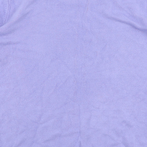 Charmance Womens Purple Round Neck  Polyester Pullover Jumper Size M