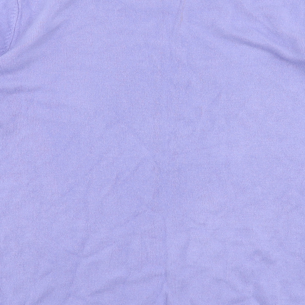 Charmance Womens Purple Round Neck  Polyester Pullover Jumper Size M
