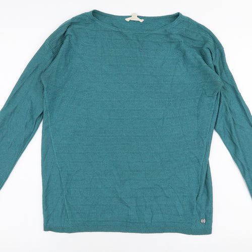 Esprit Womens Blue Round Neck  Polyester Pullover Jumper Size S
