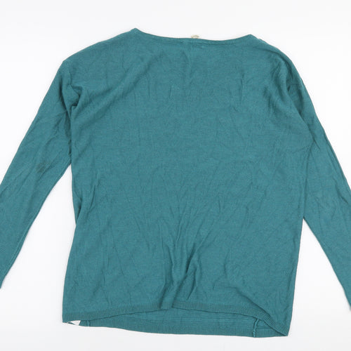 Esprit Womens Blue Round Neck  Polyester Pullover Jumper Size S