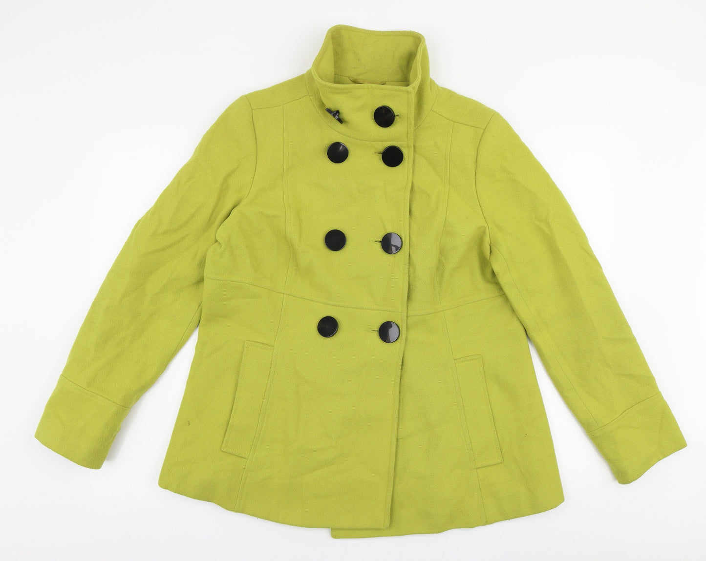 Wallis Womens Green   Overcoat Coat Size 16  Button