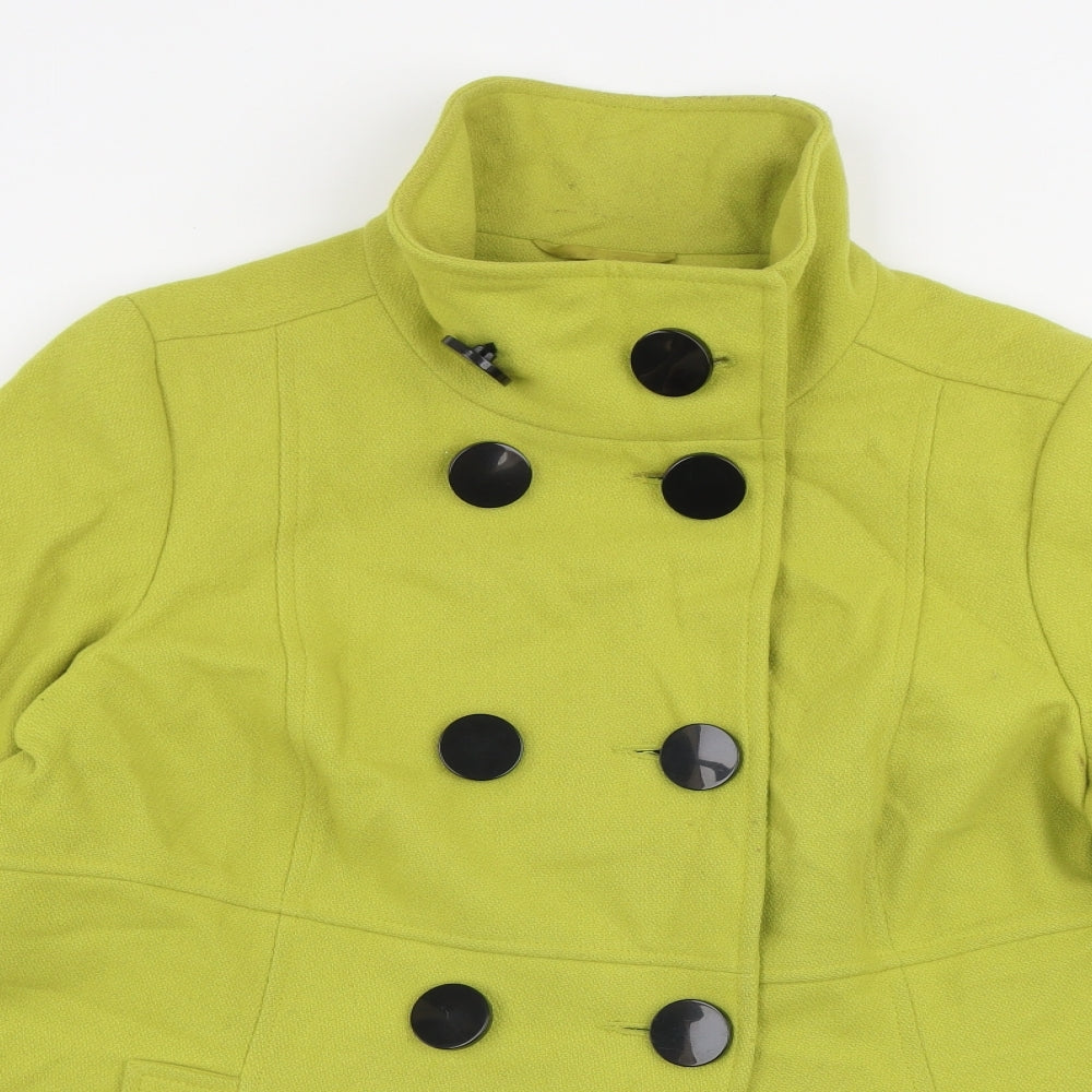 Wallis Womens Green   Overcoat Coat Size 16  Button