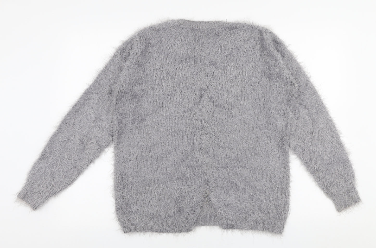 Avenue Womens Grey Round Neck  Polyamide Pullover Jumper Size 14