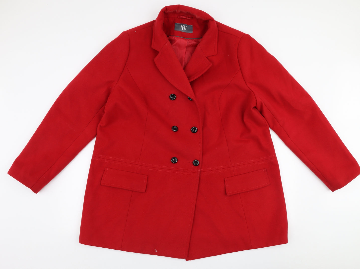 BHS Womens Red   Overcoat Coat Size 22  Button