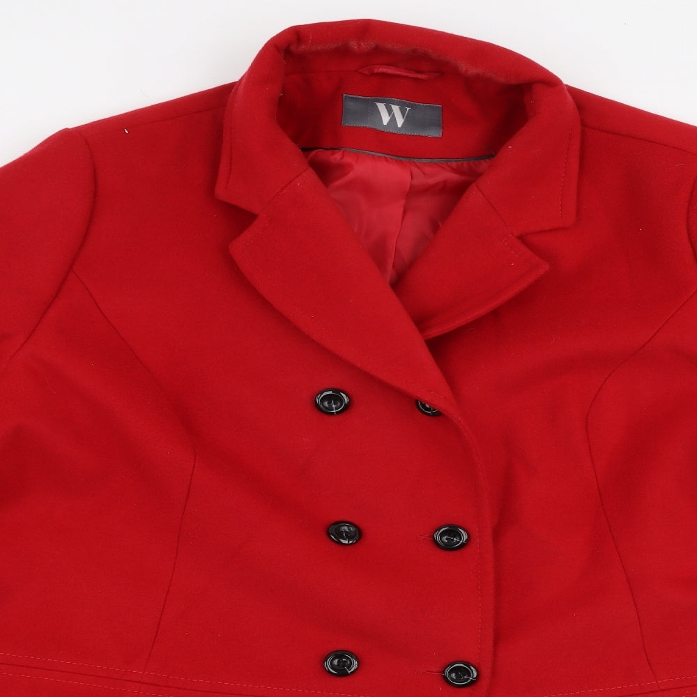BHS Womens Red   Overcoat Coat Size 22  Button