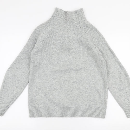 Topshop Womens Grey High Neck  Acrylic Pullover Jumper Size XS