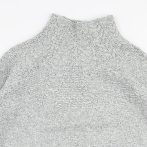 Topshop Womens Grey High Neck  Acrylic Pullover Jumper Size XS