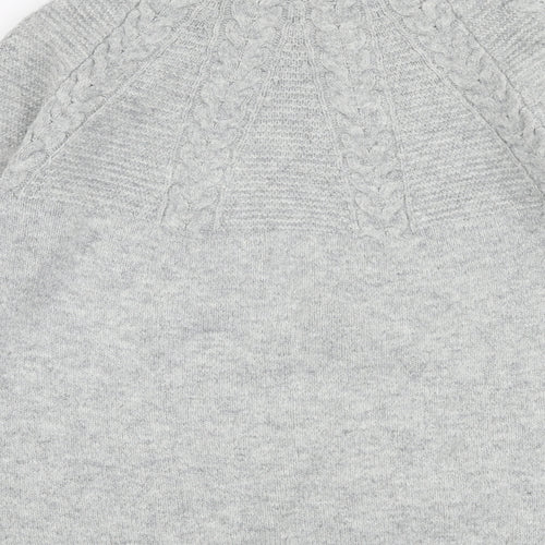 Topshop Womens Grey High Neck  Acrylic Pullover Jumper Size XS