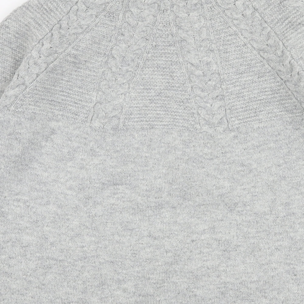 Topshop Womens Grey High Neck  Acrylic Pullover Jumper Size XS