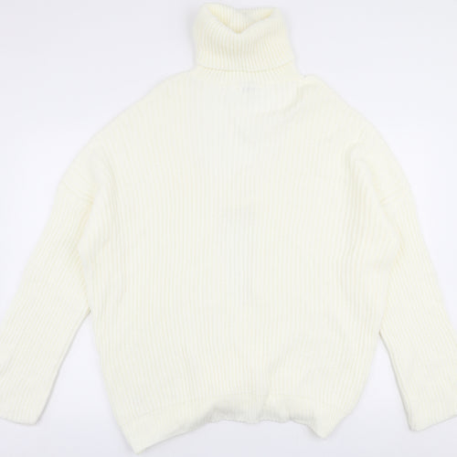 In the Style Womens Ivory Roll Neck  Acrylic Cardigan Jumper Size 8