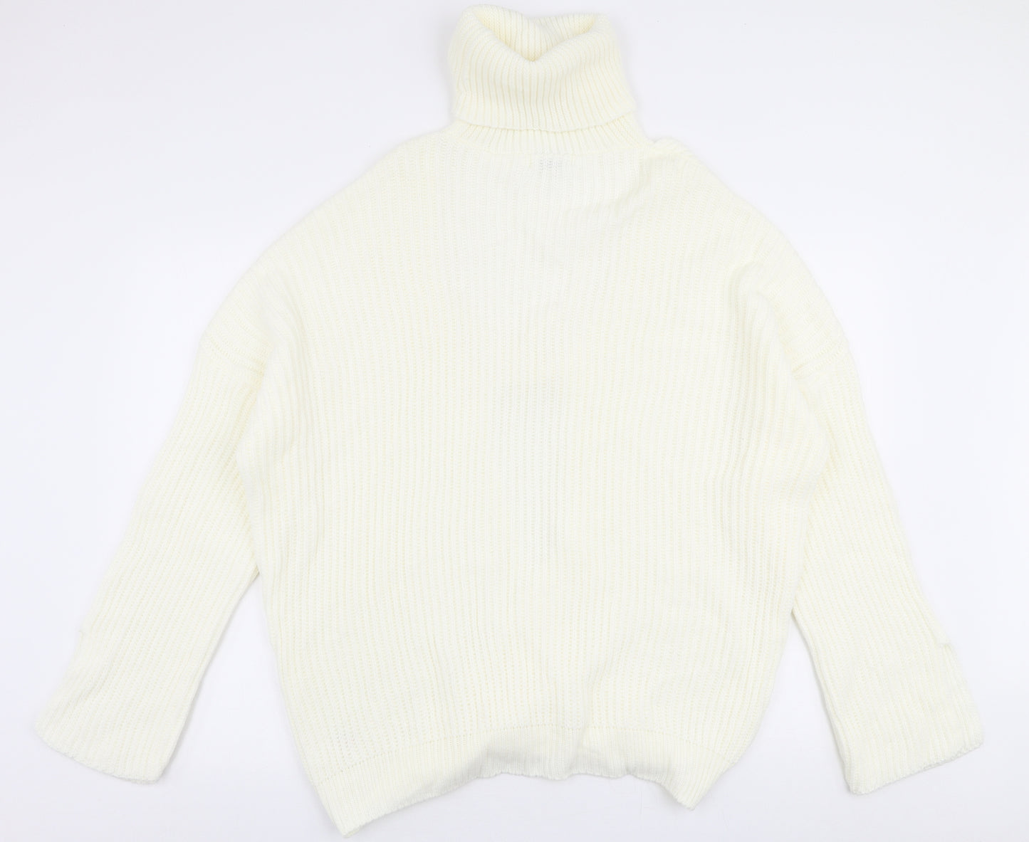 In the Style Womens Ivory Roll Neck  Acrylic Cardigan Jumper Size 8