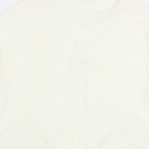 In the Style Womens Ivory Roll Neck  Acrylic Cardigan Jumper Size 8