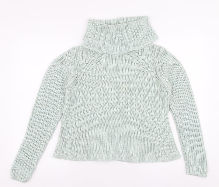 New Look Womens Blue Roll Neck  Acrylic Pullover Jumper Size 8