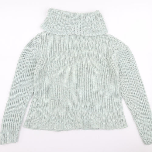 New Look Womens Blue Roll Neck  Acrylic Pullover Jumper Size 8