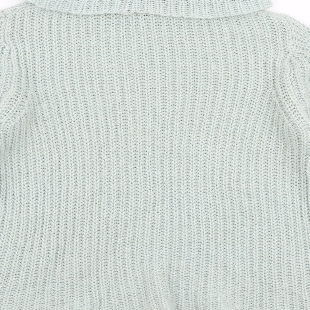 New Look Womens Blue Roll Neck  Acrylic Pullover Jumper Size 8