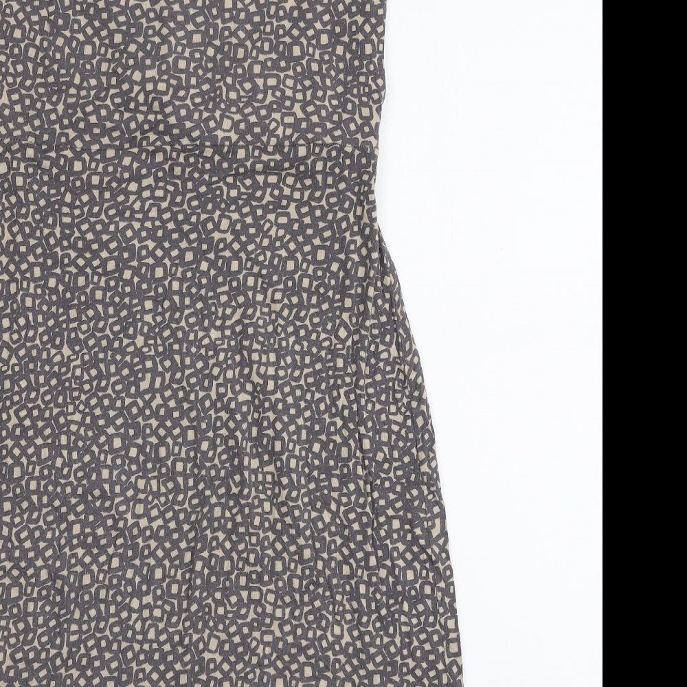 Great Plains Womens Brown Geometric Viscose A-Line  Size L  V-Neck Pullover